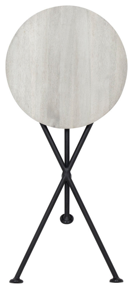 GDF Studio Nasir Outdoor Foldable Side Table, Light Gray, Set of 2