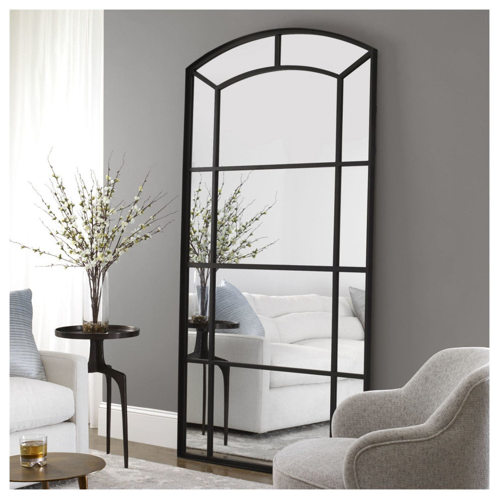 Uttermost 09752 Camber 42-1/8" W x 81-3/4" H Arched Framed - Satin Black