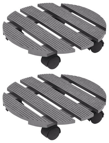 vidaXL Plant Caddy Dolly with Lockable Castors Rolling Plant Stand Gray WPC