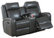 Benzara BM233103 Upholstered Power Loveseat, USB Port and Padded Headrest, Black