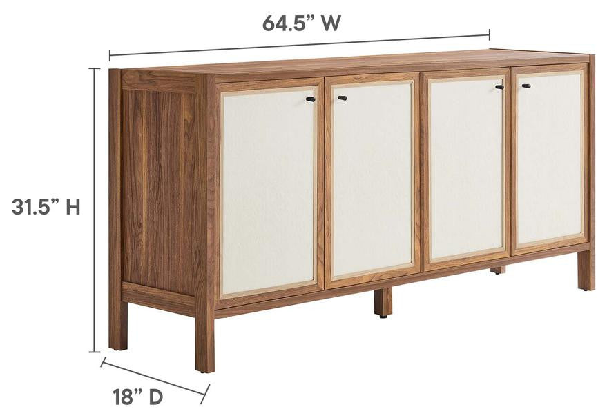 Capri 65 Wood Grain Sideboard Storage Cabinet