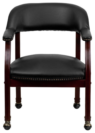 Vinyl Chair With Casters, Black, 24"x25"x30"