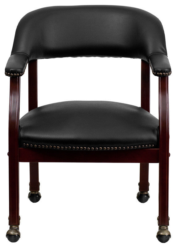 Vinyl Chair With Casters, Black, 24"x25"x30"