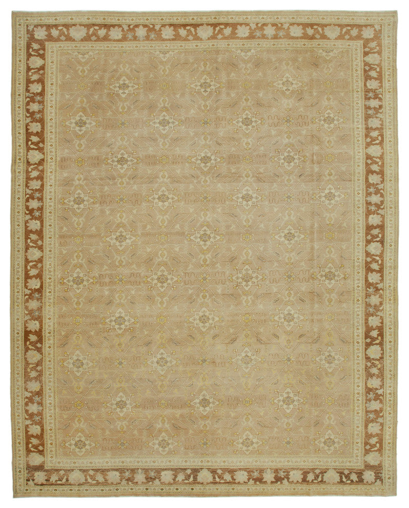 Rug N Carpet - Handwoven Oriental 11' 11" x 14' 10" Large Oushak Area Rug