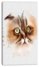 Cute Brown Cat Watercolor Sketch, Large Animal Canvas Artwork, 16"x32"