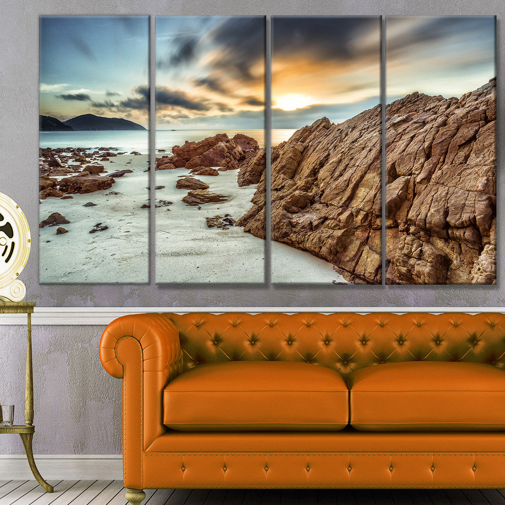Quang Ninh Province Vietnam, Landscape Canvas Art Print, 48"x28", 4 Panels