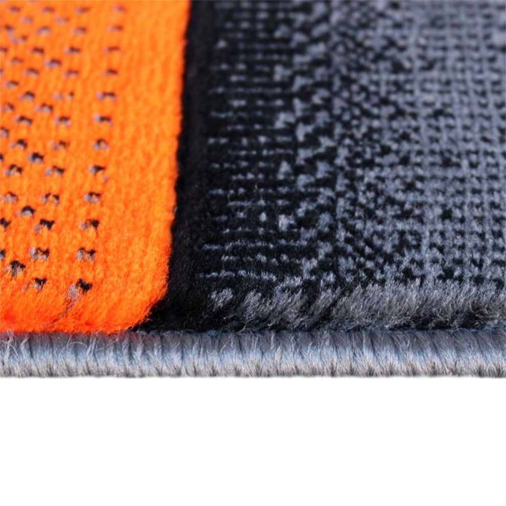 Angie Collection Rectangle 8' x 10' Blocked Area Rug, Orange