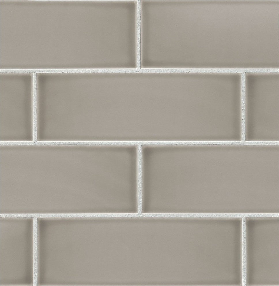 Grace 4"x12" Glossy Subway Tile, Grigio