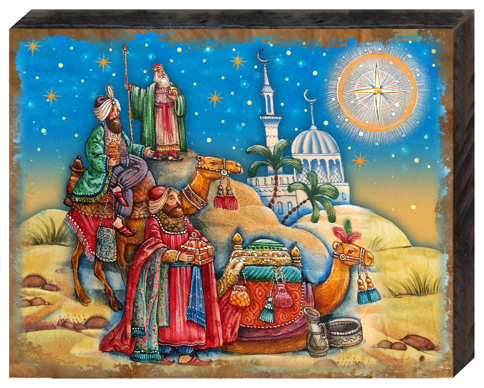 3 Kings Nativity Wooden Wall Art, Small, 12"x9"