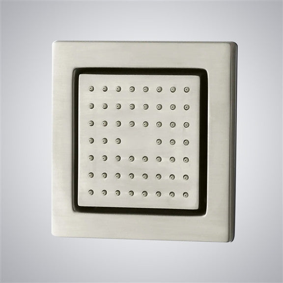 Comiso 24" LED Rainfall Shower System and 6 Jetted Body Sprays, Brushed Nickel