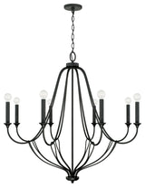 Capital Lighting 441681 Bentley 8 Light 38"W Chandelier - Black Iron