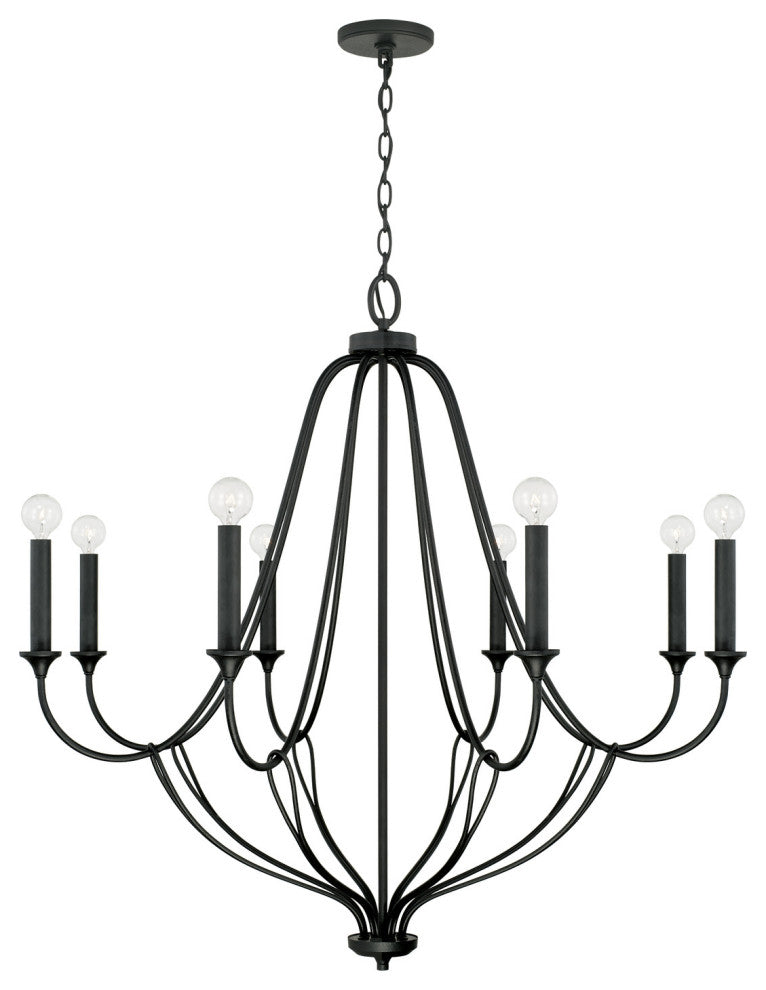 Capital Lighting 441681 Bentley 8 Light 38"W Chandelier - Black Iron