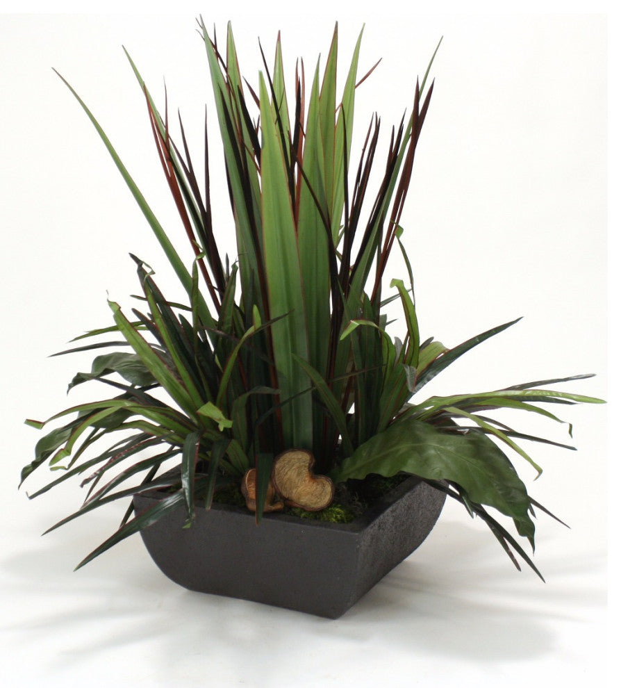 Greenery and Natural Products in Rust Square Planter