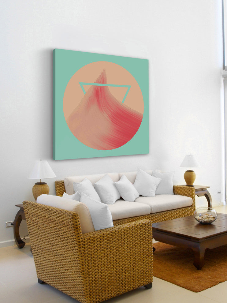 Marmont Hill, "Pink Peak" by Bryon White Painting Print on Wrapped Canvas, 40x40