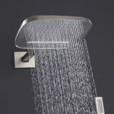 Thermostatic Rain Shower System with Hand Shower-Includes Rough-in Valve, Brushed Nickel