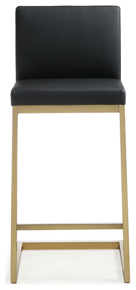 TOV Furniture Parma Black Gold Steel Counter Stool (Set of 2)