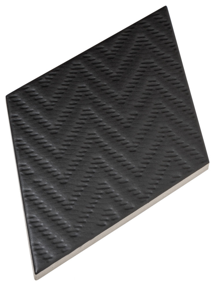 Rhombus Porcelain Tile, Black