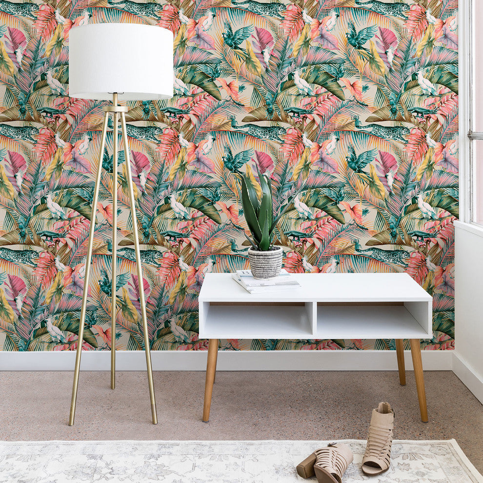 Deny Designs Marta Barragan Camarasa Sunset Jungle Wallpaper, Multi, 2'x4'