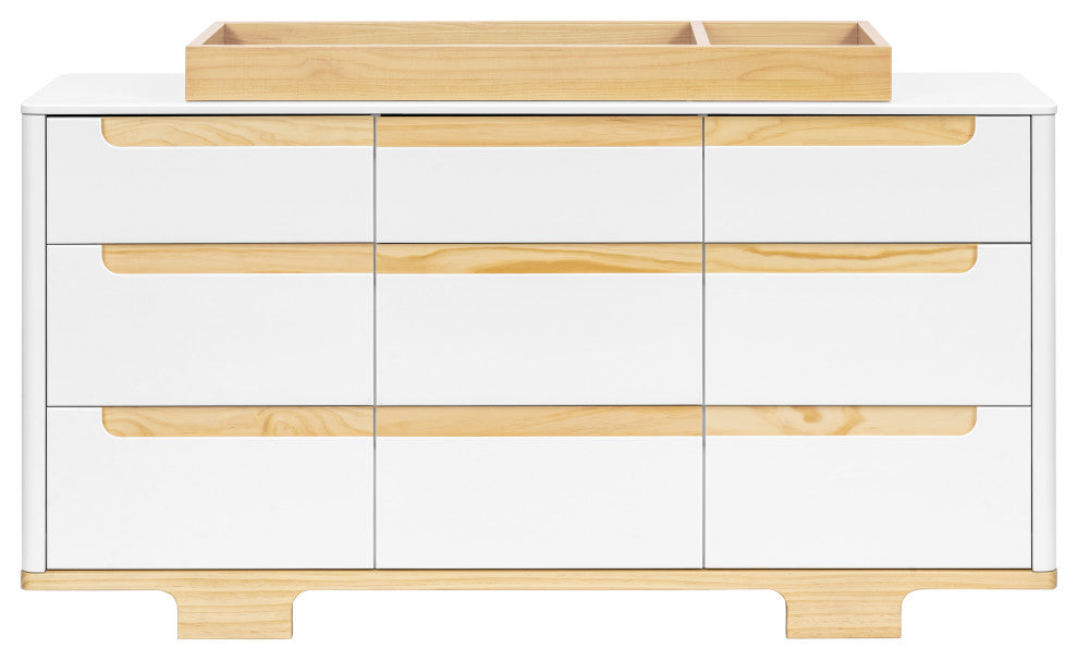 Yuzu 9-Drawer Assembled Dresser, White Natural
