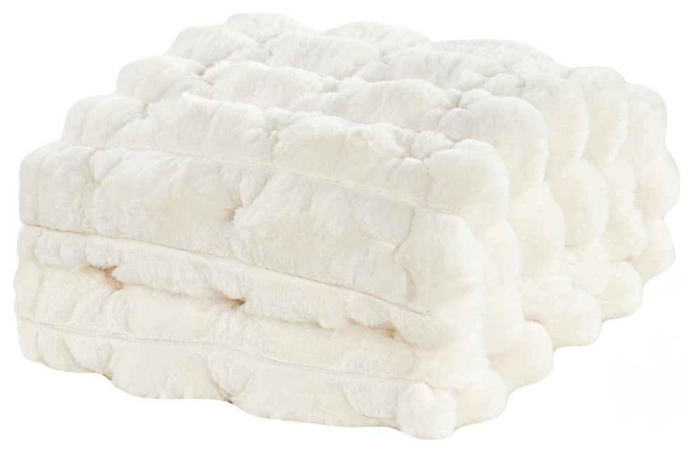 Textured Faux Fur Throw Blanket, Spandex Bubble