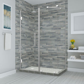 Bromley 55.25"-56.25"x32.375"x72" Frameless Corner Hinged Shower Enclosure