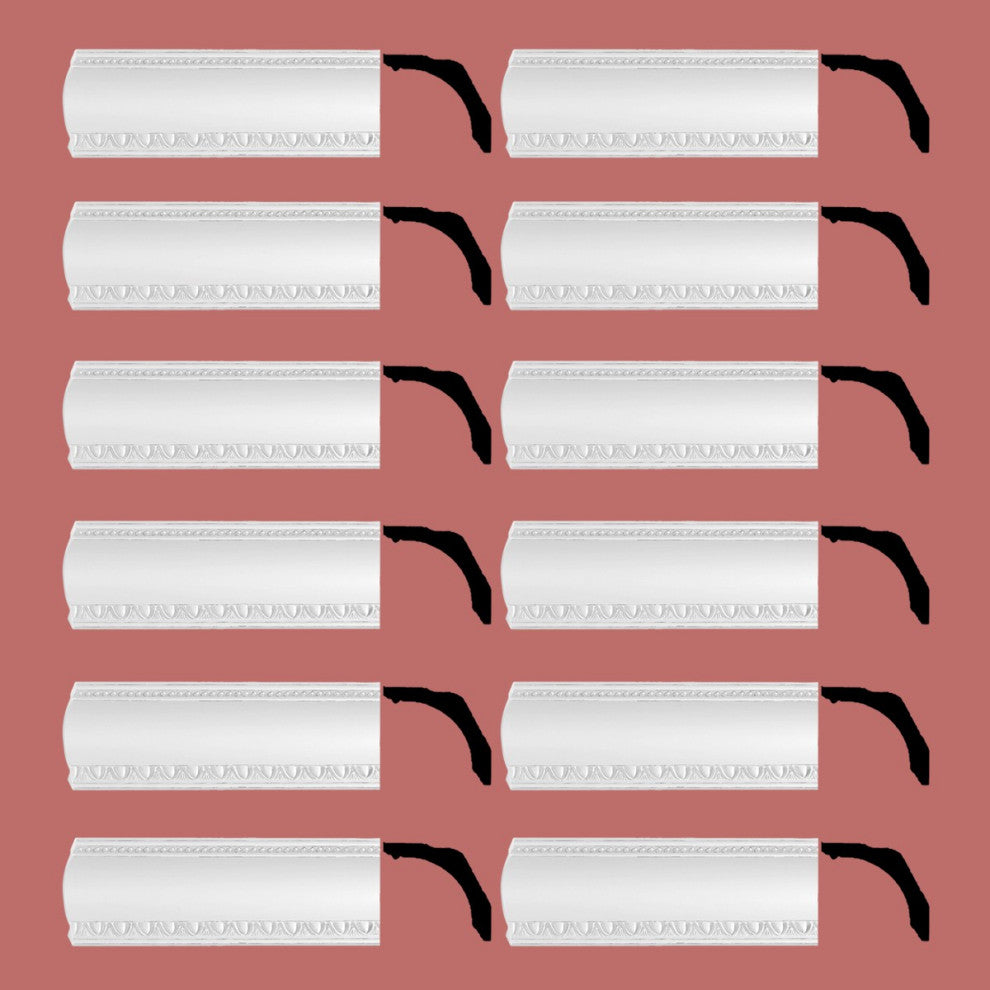 Cornice White Urethane Gwendolyn Ornate Design 12 Pieces Totaling 945" Length