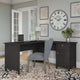 Salinas L Shaped Desk With Storage, Vintage Black