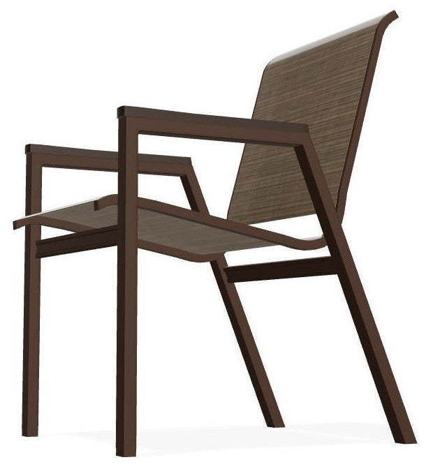 Bazza Sling Stackable Outdoor Dining Chair, Bark/Kona