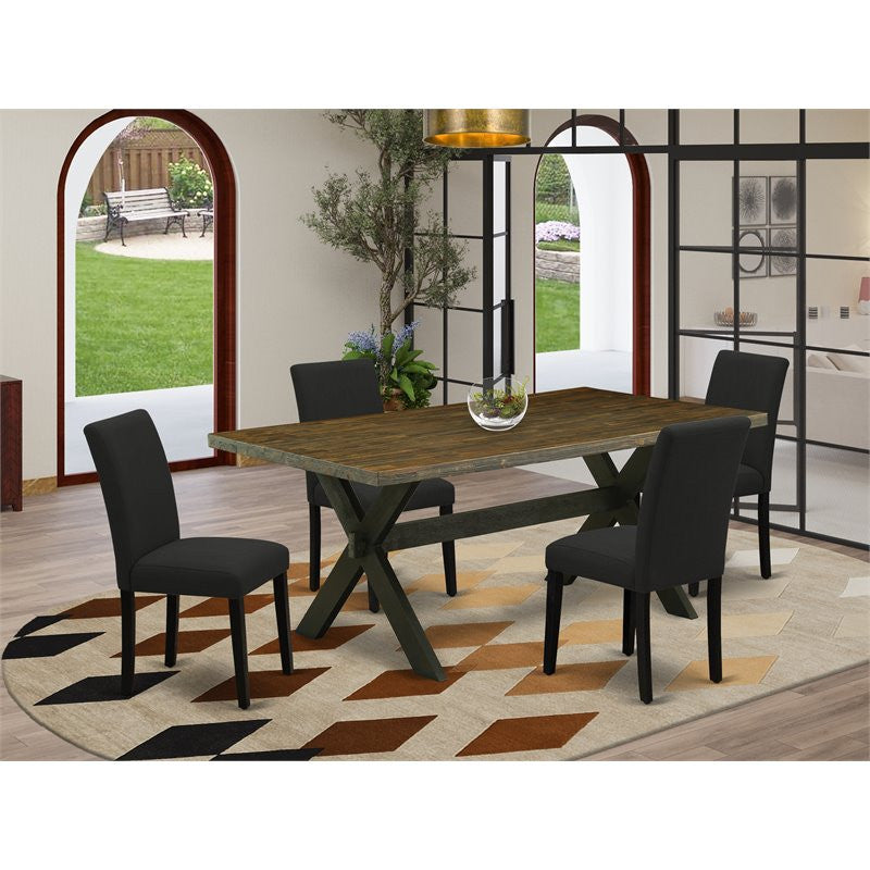 5-Piece Dinette Set, 4 Chairs and Kitchen Table, Black