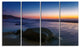 "Dark Tropical Seashore in Evening" Seascape Art Canvas, 4 Panels, 48"x28"