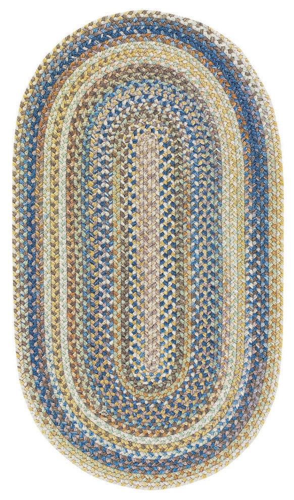 Kill Devil Hill Braided Oval Rug Light Blue, 2''x8'' Runner