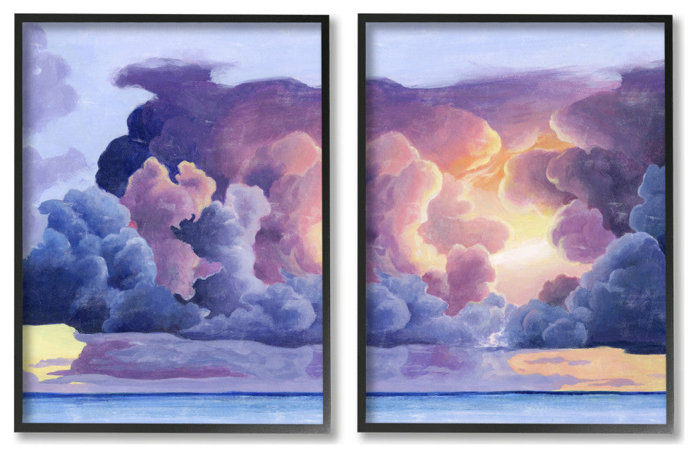 Nautical Horizon Sunset Sky Purple Blue Clouds,24 x 30