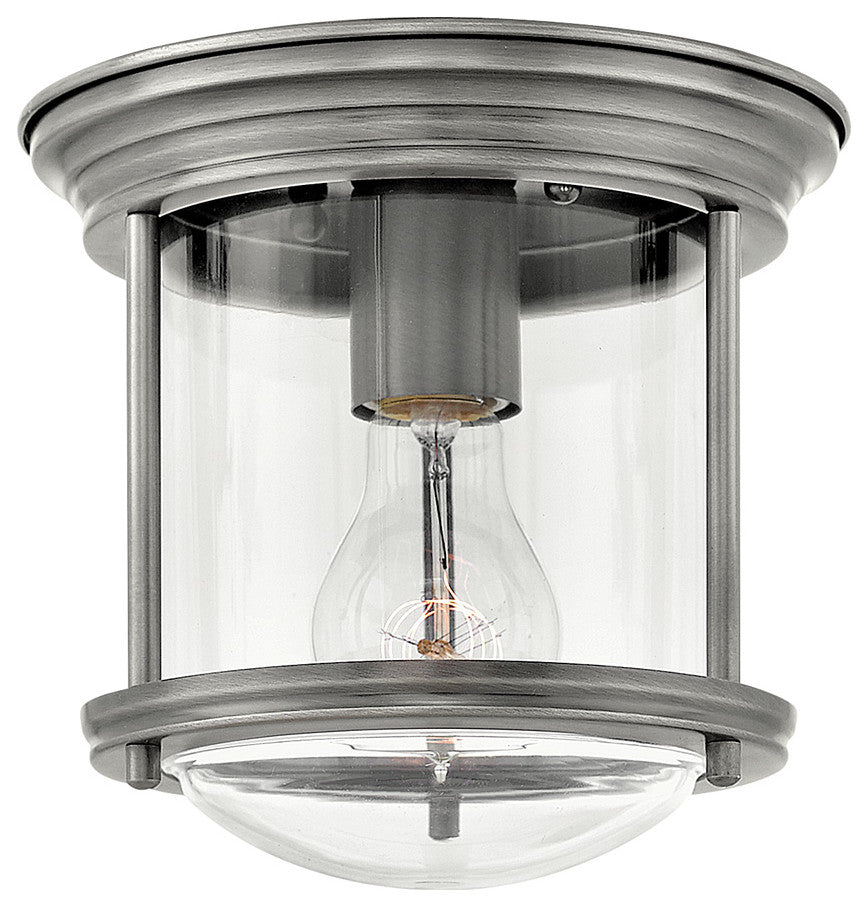 Hinkley Hadley Small Flush Mount, Antique Nickel With Clear Glass