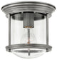 Hinkley Hadley Small Flush Mount, Antique Nickel With Clear Glass