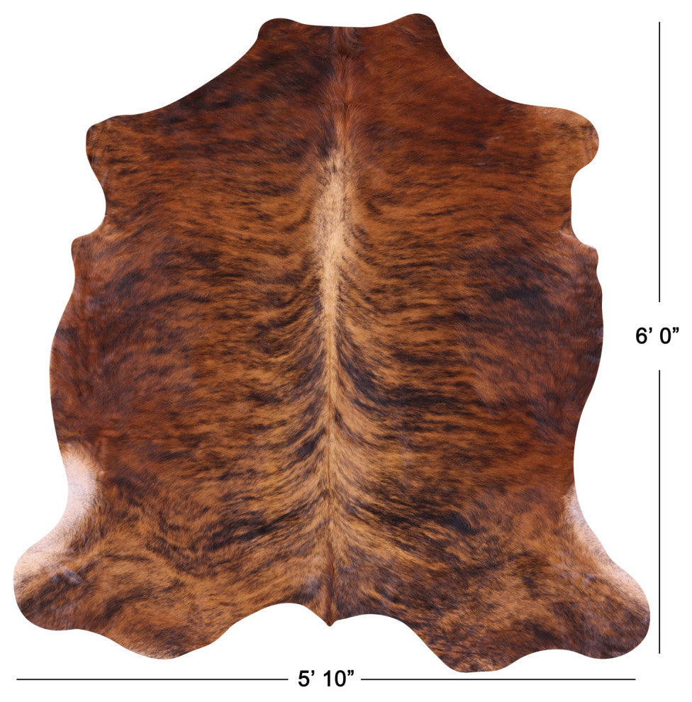 6' 0" X 5' 10" Brindle Natural Cowhide Rug C2176