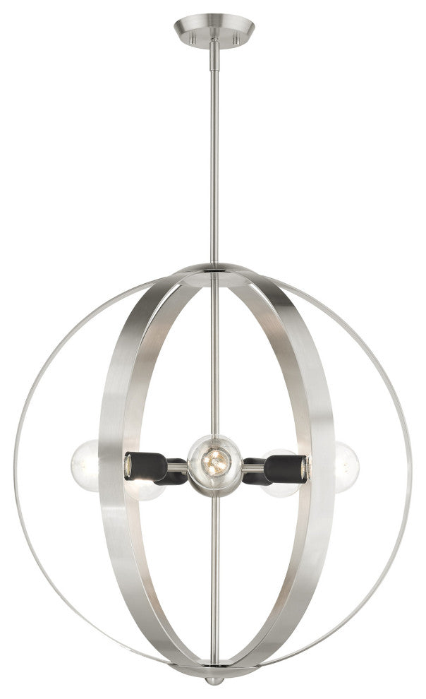 Brushed Nickel Industrial, Modern, Nostalgic, Rustic, Loft Chandelier