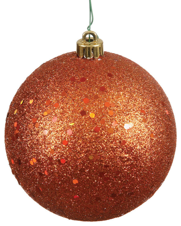 Vickerman 4" Burnished Orange Sequin Ball Ornament, 6 per Bag