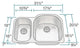 31.5" Undermount Stainless Steel 30/70 Double Bowl Kitchen Sink and Faucet Set
