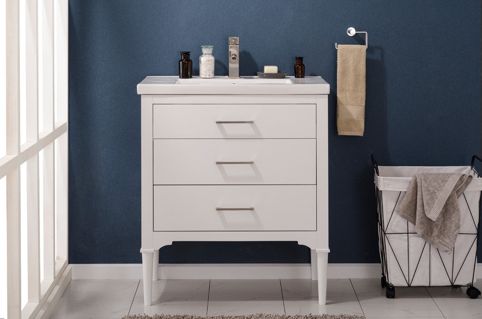 Mason 30" Single Sink Vanity, White