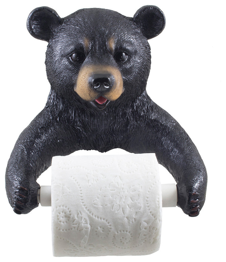 Black Bear Decorative Toilet Paper Holder