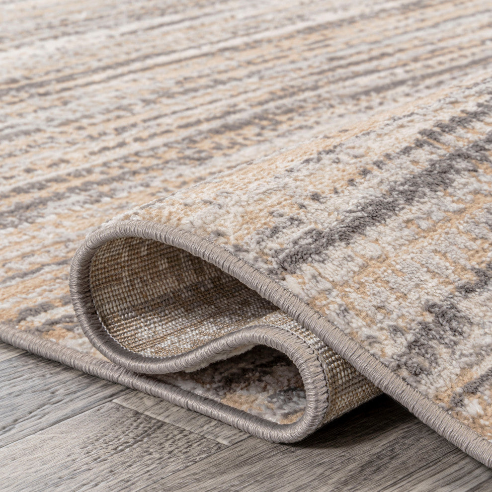 Loom Modern Strie' Beige/Gray 3 ft. x 5 ft. Area Rug