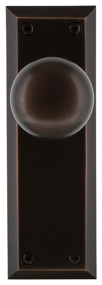 New York Plate Passage New York Knob, Oil-Rubbed Bronze, Timeless Bronze, Backse