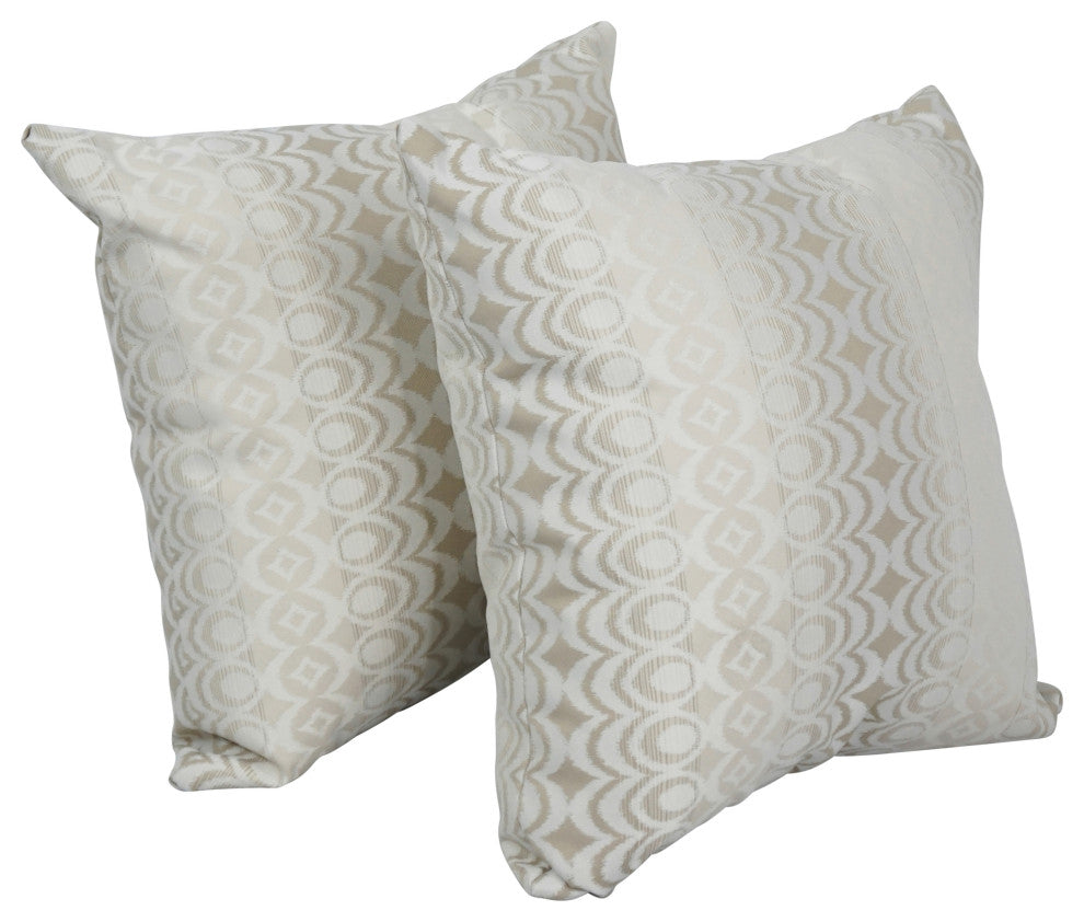 17" Jacquard Throw Pillows With Inserts, Set of 2, Torero Dune