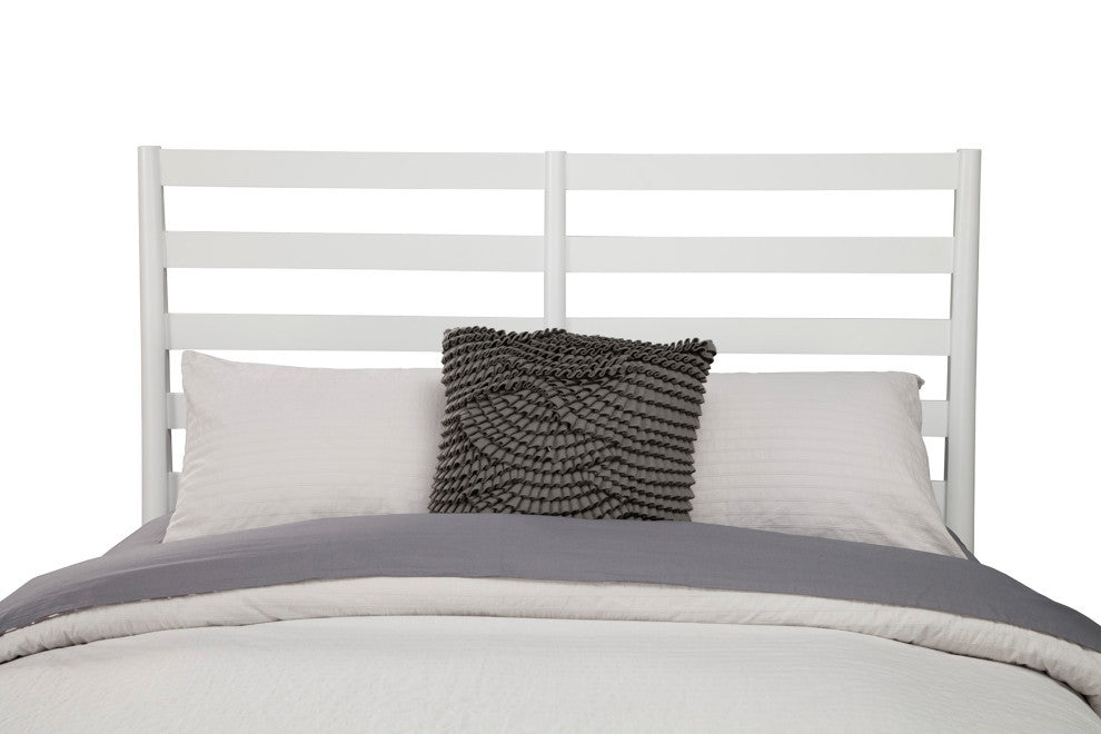 Flynn Retro Bed With Slat Back Headboard, White, Queen
