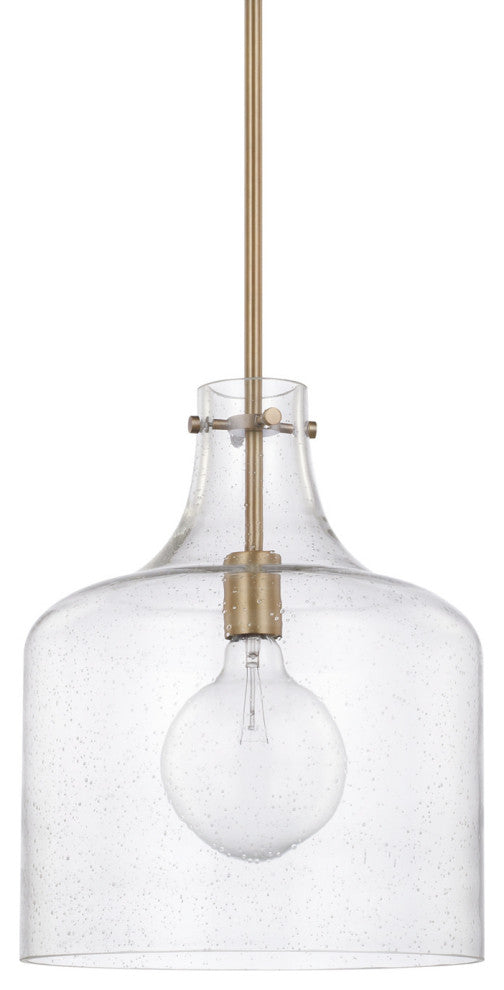 Capital Lighting 325712 1 Light 15" Tall Pendant - Aged Brass
