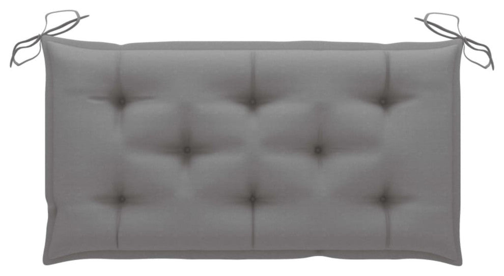 Vidaxl Garden Bench With Gray Cushion 44.1" Solid Teak Wood