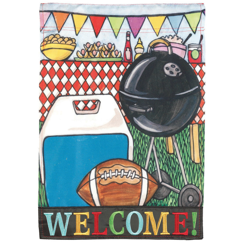 Flag Welcome Backyard Bbq 29x42