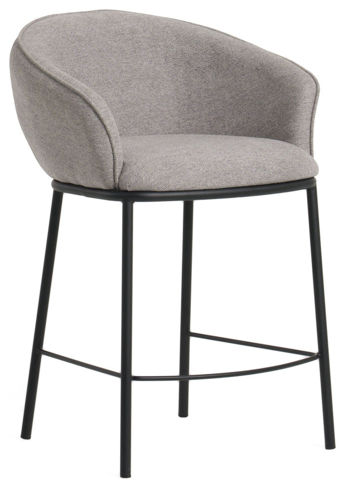 Modrest Rumi Modern Grey and Black Counter Stool