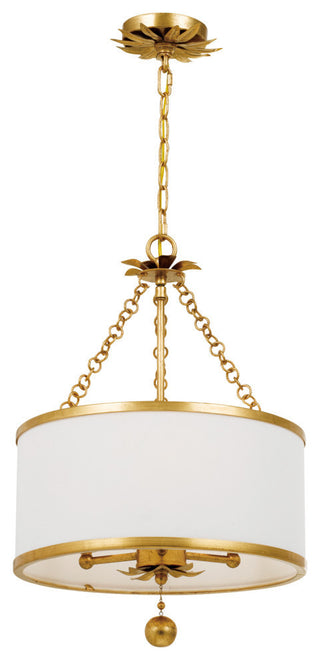 Broche 3 Light Antique Gold Chandelier