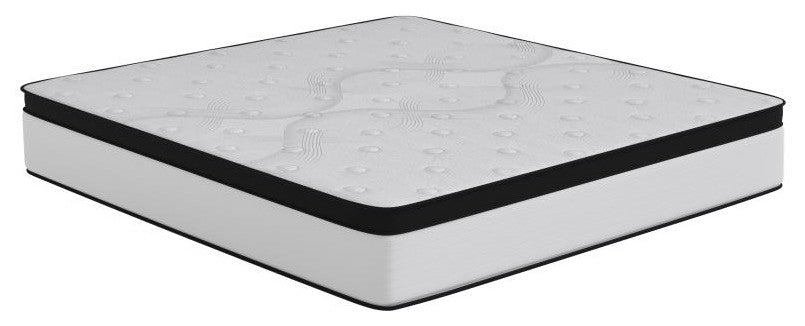 Capri Extra Firm 12 Inch CertiPUR-US Certified Hybrid Pocket Mattress, White, King
